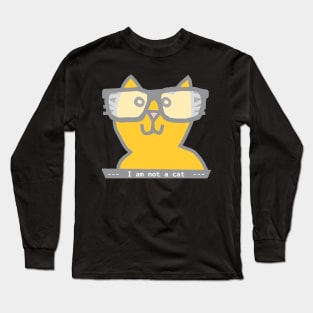 I'm not a cat says Ultimate Gray and Illuminating Cat in Glasses Long Sleeve T-Shirt